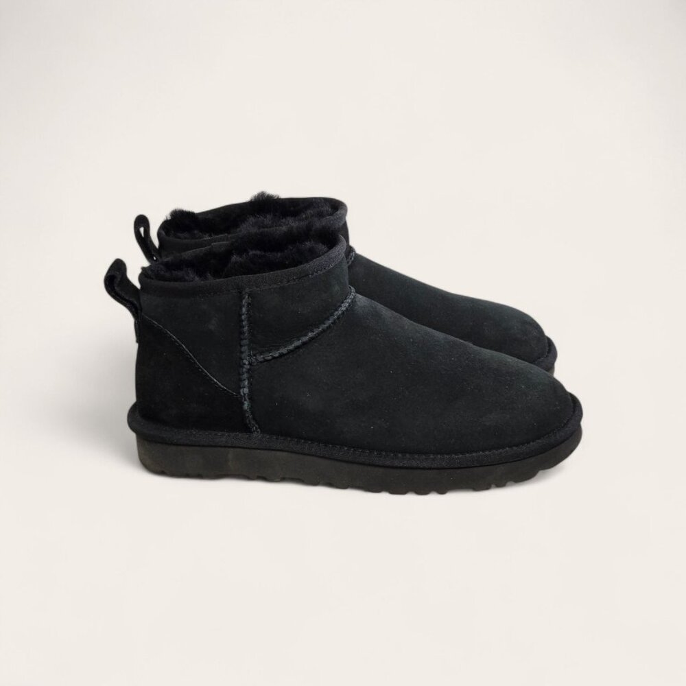 Women’s Size 7 Low Cut Faux Suede Shearling Winter Boots Ankle Style - Lattelier
